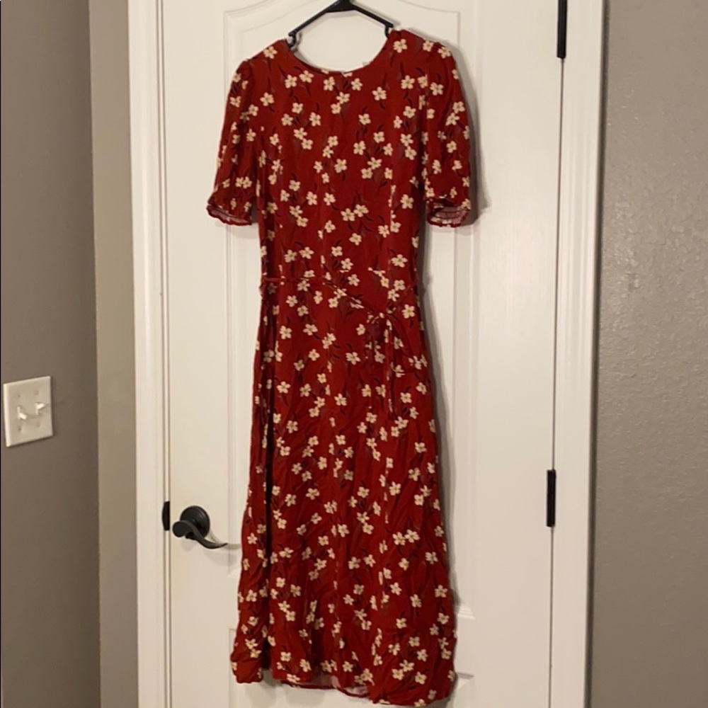 Fall Floral Rust Dress